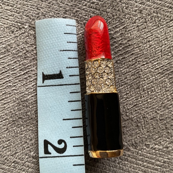 Enamel Lipstick Brooch Pin - Picture 8 of 10